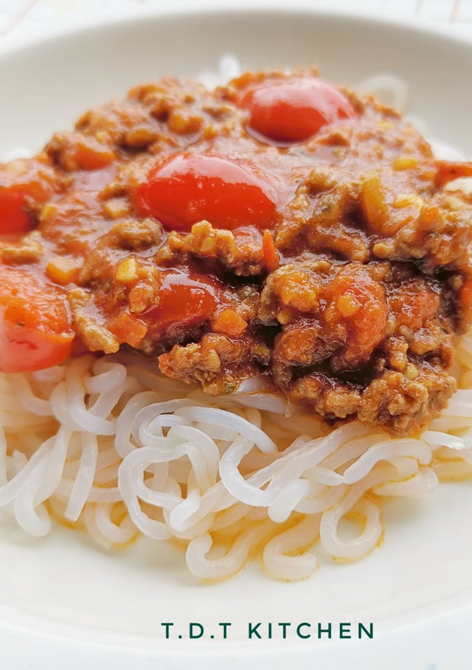Foto resep Shirataki spaghetti bolognese