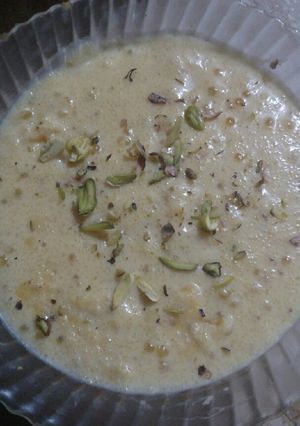 A picture of Sagodana and suji kheer.