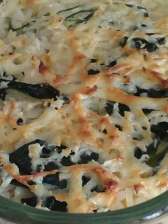 Una foto de Arroz al horno con acelga y queso