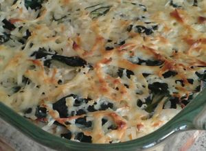 Una foto de Arroz al horno con acelga y queso