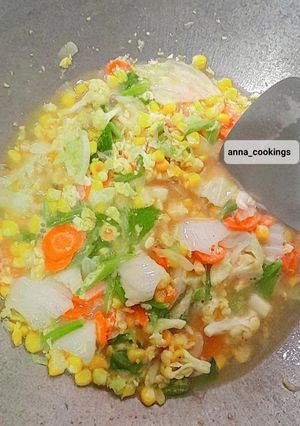 Foto resep Tumis capcay, jagung,telur kuah kental
