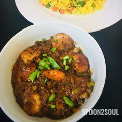 A picture of Chinese Orange Prawns.