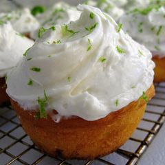 A picture of Coconut Lime Cupcakes with Coconut Cream Cheese Frosting.