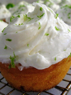 A picture of Coconut Lime Cupcakes with Coconut Cream Cheese Frosting.