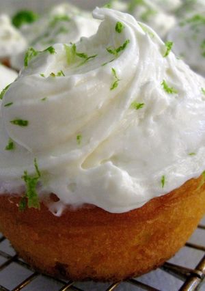A picture of Coconut Lime Cupcakes with Coconut Cream Cheese Frosting.