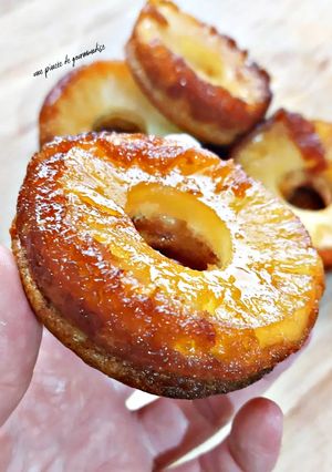 Une photo de Gateau renversé à l'ananas façon donuts 🍩