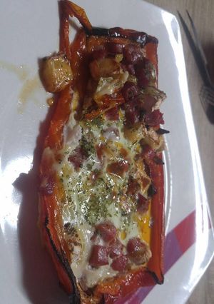Una foto de Pimiento con huevo al horno