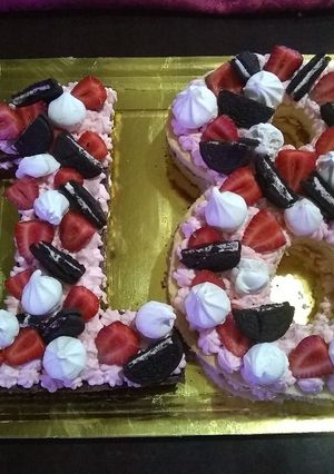 Una foto de Number cake (bizcocho de vainilla y chocolate)