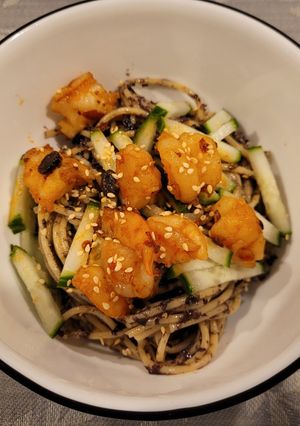 Foto resep Nori Spaghetti with Chili Oil Shrimp