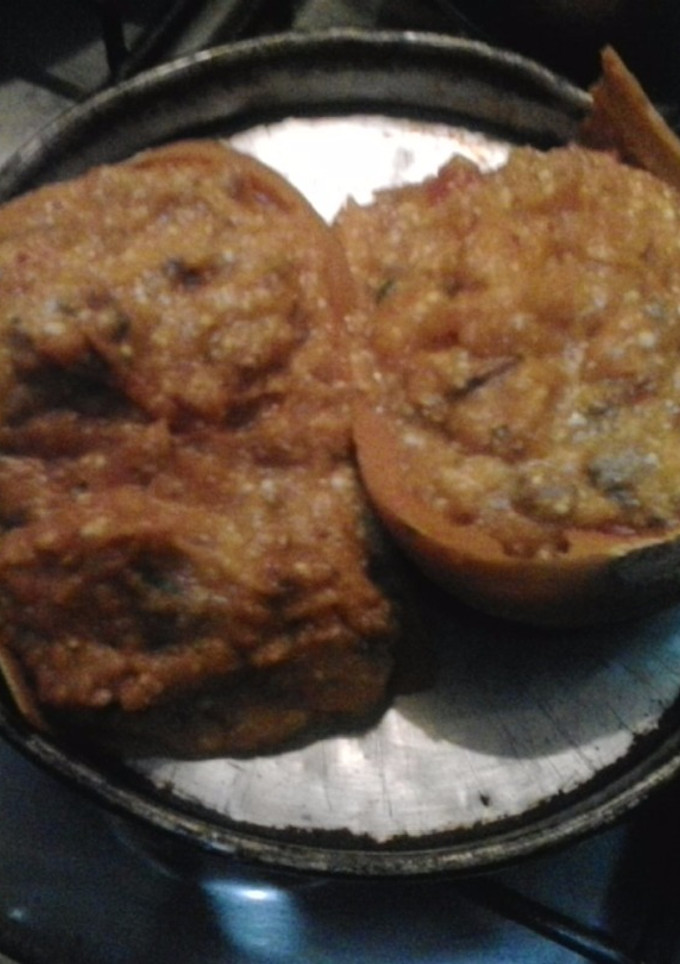 Una foto de Calabaza rellena con carne picada y ricota