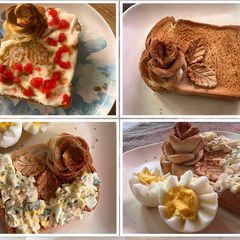 A picture of 3D flower toast.