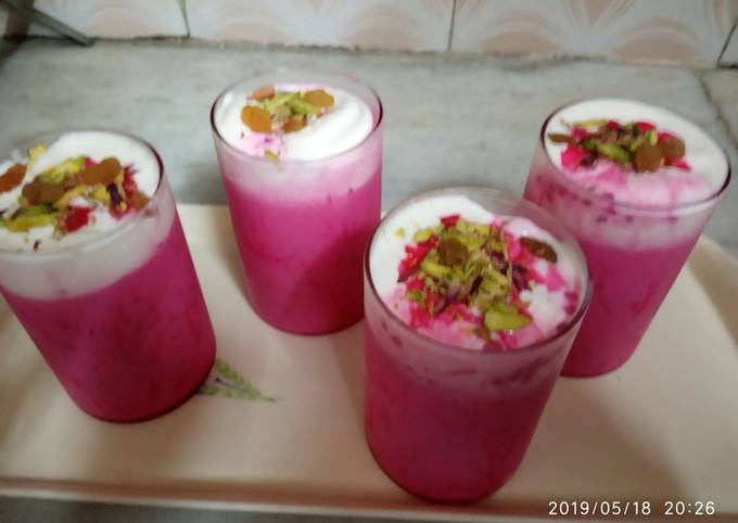 Ruafza Rose falooda Recipe by Falgooni Mangrola - Cookpad