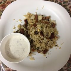 Yummy chicken salami rice A picture of Yummy chicken salami rice.