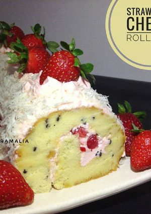 Foto resep Bolu Gulung Ekonomis - Strawberry Cheese Rollcake