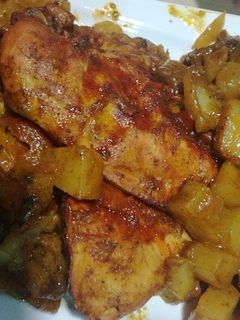 صورة لوصفة صينية بطاطا مع الدجاج