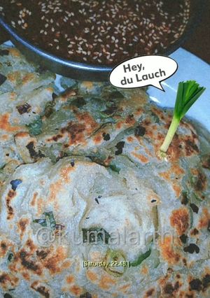 Foto resep Chinese scallion pancake (Cong you bing)