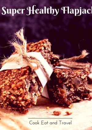 A picture of Super Healthy Flapjacks – no butter or sugar.