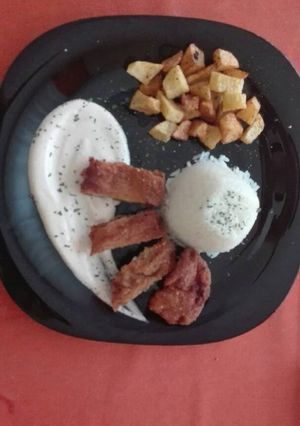Rántott sertés szelet- vegyes körettel recept fotója