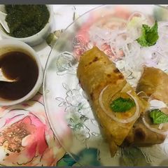 Tikka boti roll A picture of Tikka boti roll.