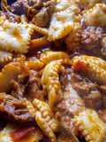 Ravioles de ricota con salsa de morrón rojo
