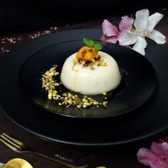 A picture of Cardamom-honey Yoghurt Panna cotta.