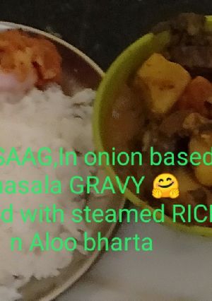 A picture of Poi saag ghanta.