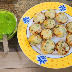 Mix vegetable rava paniyaram A picture of Mix vegetable rava paniyaram.