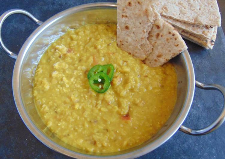 Simple Way to Prepare Super Quick Homemade Lentil Dahl with Wholemeal Chapattis