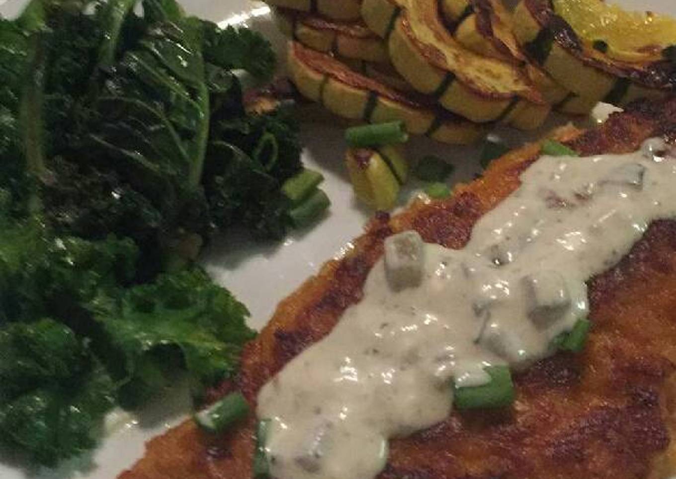Pollo con queso mozzarella y espinacas