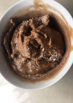 Una foto de Helado de banana y cacao