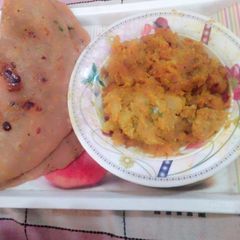 A picture of Shaljam ki bhujia with adrak ke parathy.
