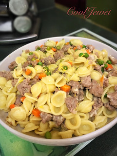 A picture of Italian Sausage with Orecchiette.