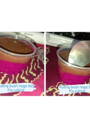 Foto resep Puding Buah Naga Lecy Fla Coklat