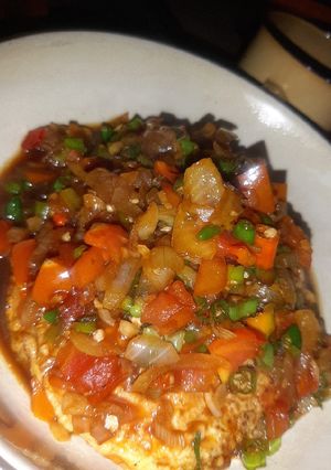 Foto resep Telur ceplok pedas manis