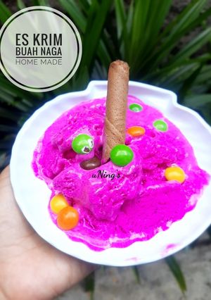 Foto resep Es Krim Buah Naga Home made