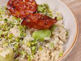 Risotto aux fèves et graines germées