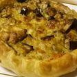 Pesto, aubergine and mozzarella pie