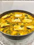 Bacalao desalado con espinacas y garbanzos