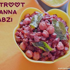 A picture of Beetroot channa sabzi.