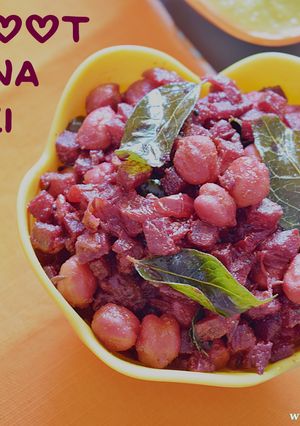 A picture of Beetroot channa sabzi.