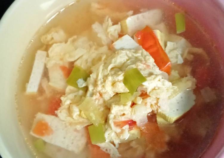 Resep Sup Tomat Telur + Tahu Anti Gagal