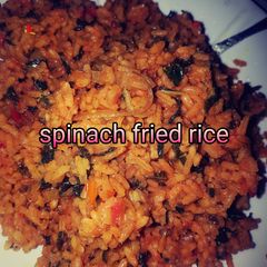 Spinach fried rice A picture of Spinach fried rice.