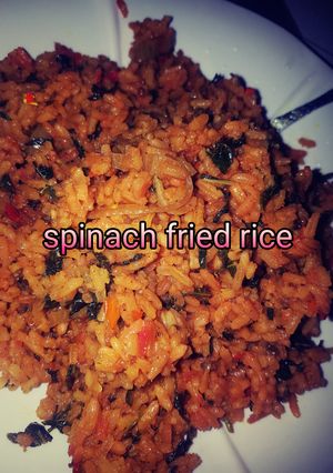A picture of Spinach fried rice.
