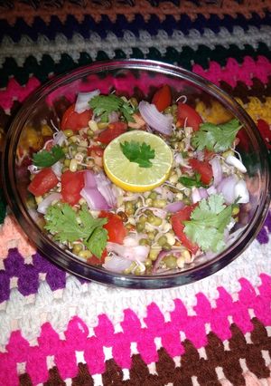 A picture of Moong sprouts chaat.