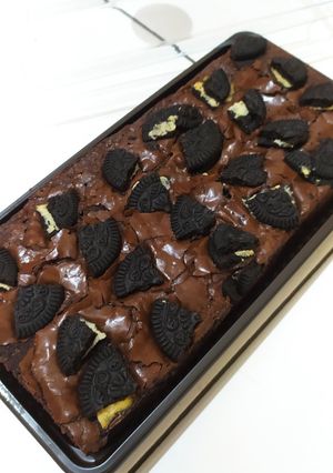 Foto resep Brownies Panggang Fudgy with Shiny Crust