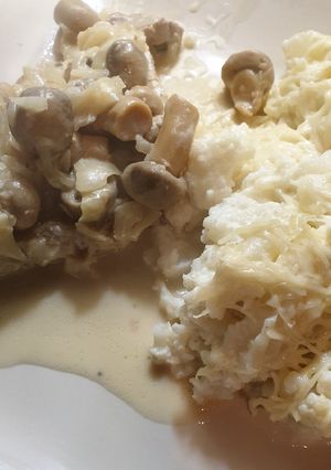 Une photo de Escalope de porc au cidre et gratin de choux-fleurs
