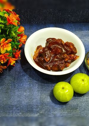 A picture of Amla pickle gooseberry pickle.