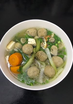 Hình của món Mì udon bò viên.