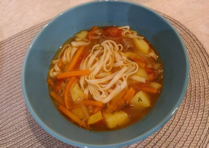 Лагман с лапшой "удон"