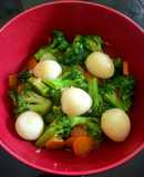 Tumis brokoli wortel telur puyuh simple